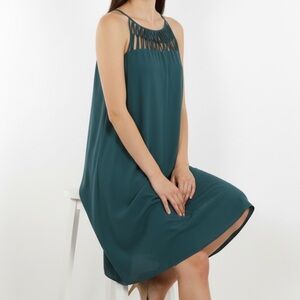Maurice’s Green Halter with Cutout Design Swing Dress | Size L